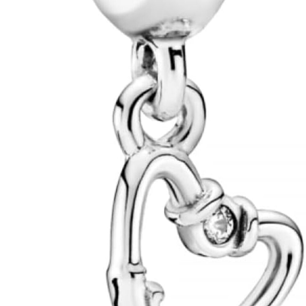Sterling Silver Heart Stethoscope Dangle CZ Charm Womens Jewelry Gift